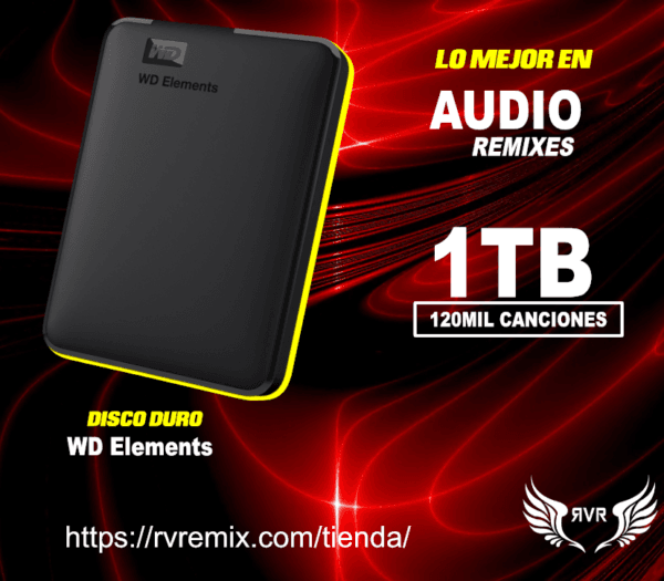 DISCO DURO EXTERNO 1 TB AUDIO REMIXES
