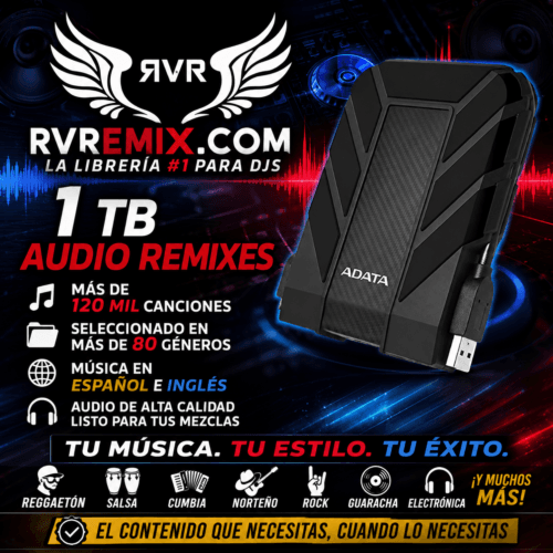 DISCO DURO EXTERNO 1 TB AUDIO REMIXES